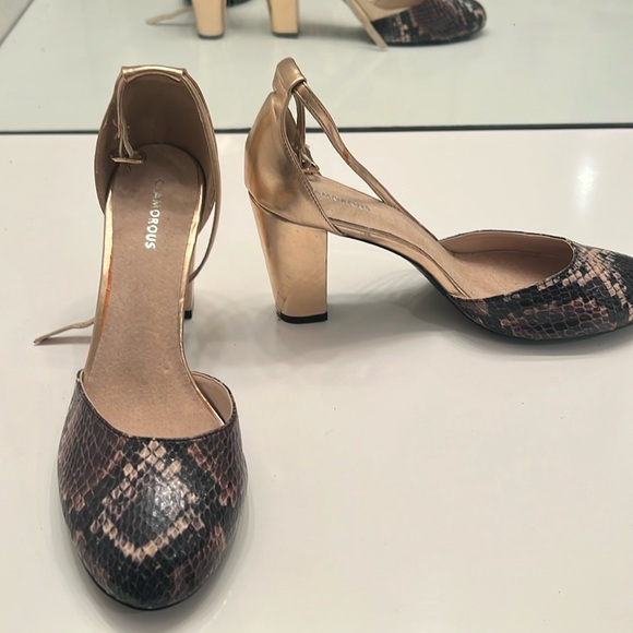 Glamorous Fall Mary Jane heels Faux snakeskin high heel size 10 Comfortable - Picture 2 of 8